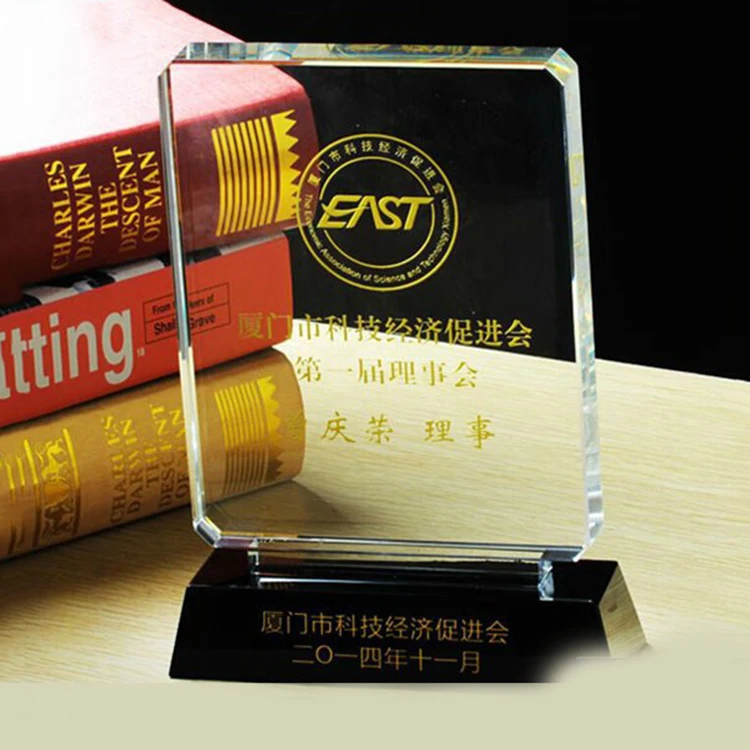 New design business souvenir gift custom crystal glass trophy