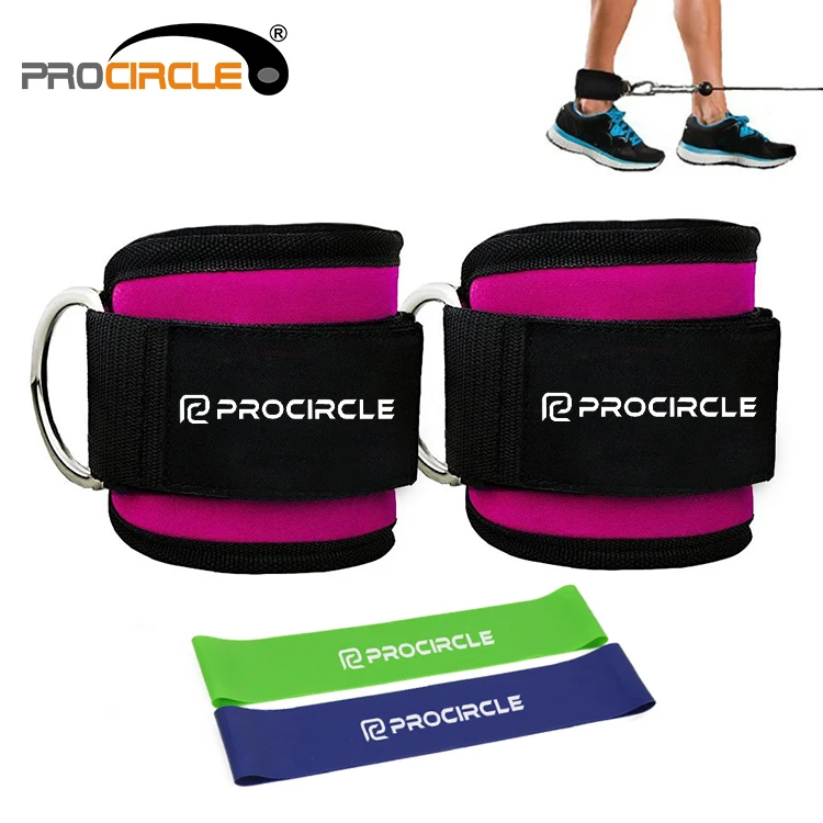 Регулируемые ремни на щиколотку с D-образным кольцом для тренировки ног в тренажерном зале