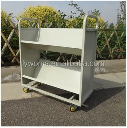 Strong and Durable School Equipment Library Book Trolley Movable Steel Library Furniture Metal School Llibrary Furniture Iron