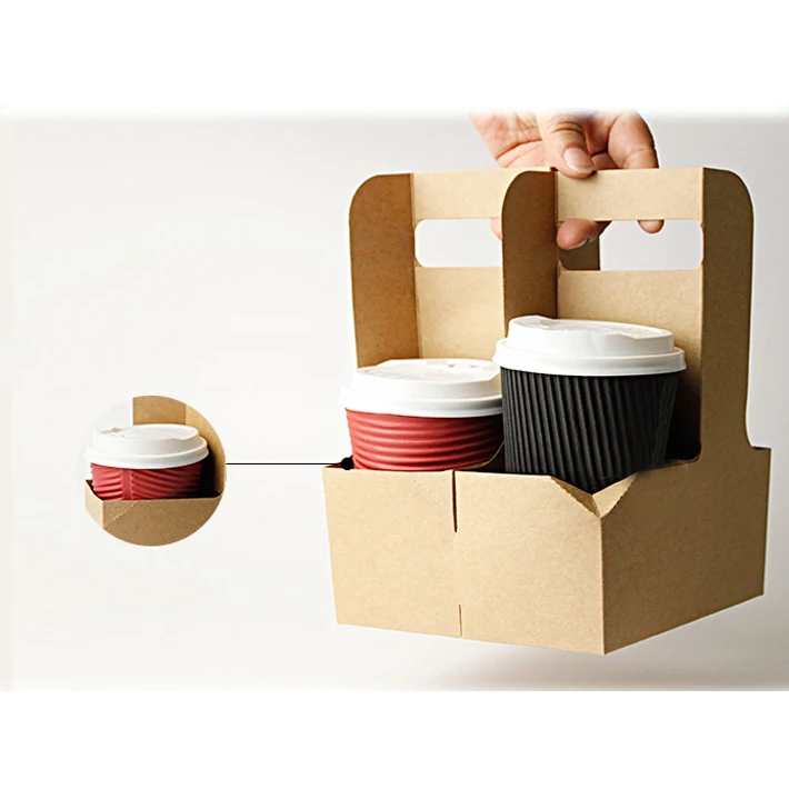 Custom Biodegradable Paper Takeaway Coffee Paper Cup Holder Tray –  Fastfoodpak