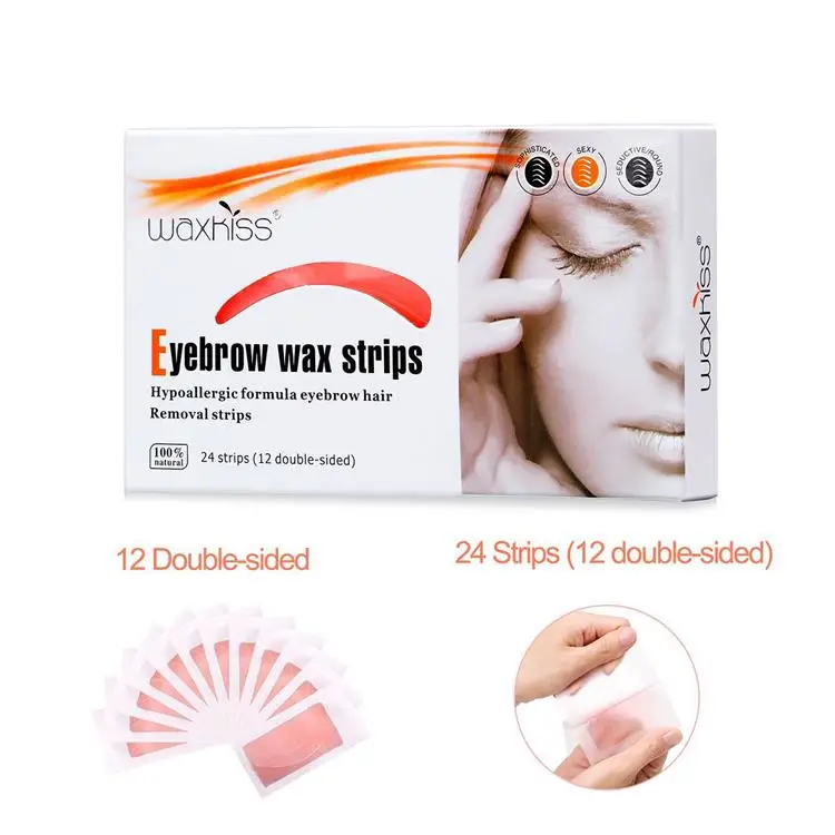 Waxkiss-tiras de cera depilatoria para cejas, fácil de usar, tira