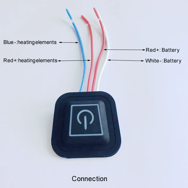 Temperature Control Switch on Heating Clothing Battery Jackets and Gloves