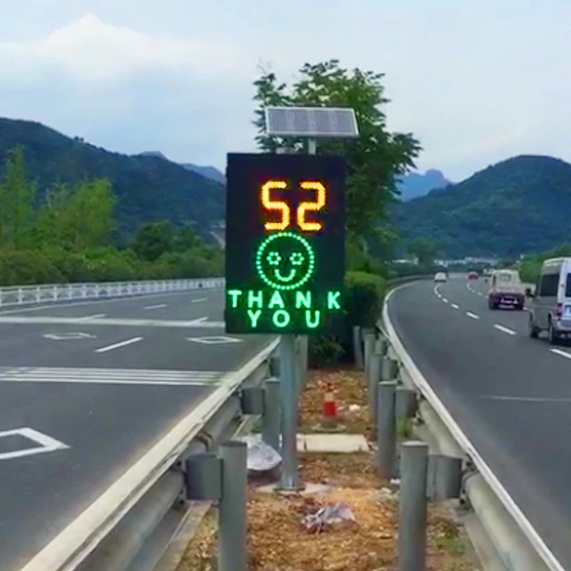 Emoj Face Feedback Solar Doppler Speed Indicator Device Driver Meter Sensor Detector Limit Display Sign Speed Radar
