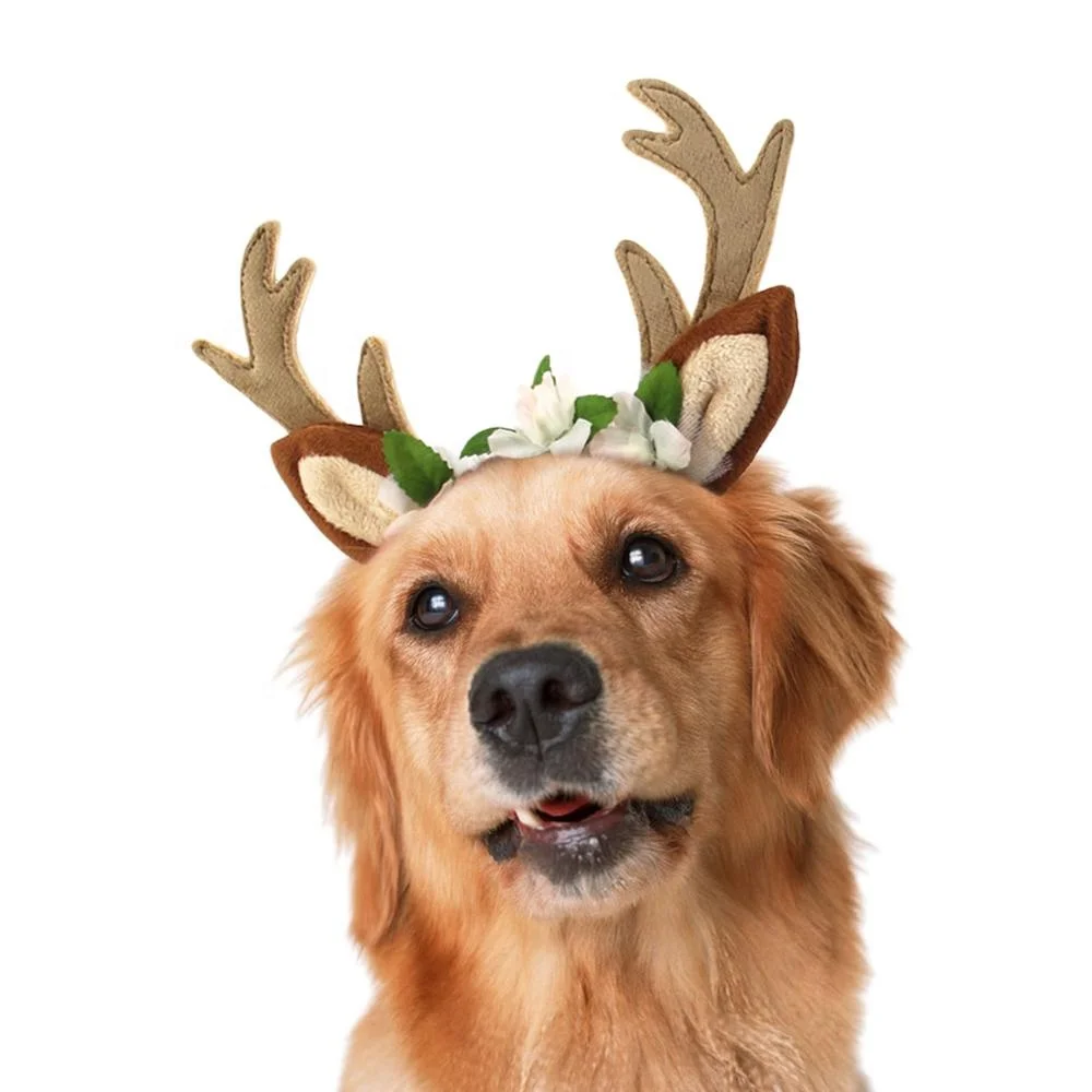 16 Accessoires Cheveux Bois De Renne De Noël - Mini Cornes Floquées Pour Bandeaux Et Déco DIY