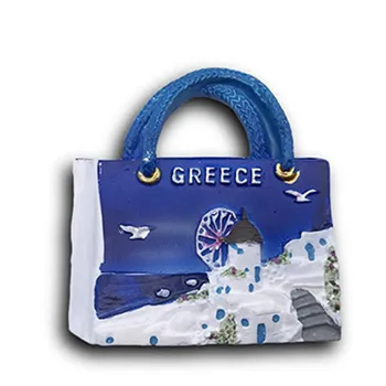 Santorini Grecia 3D Frigorifero Magnete Frigo Cristallo di Vetro a Mano Turismo turistico Souvenir Collection Regalo Lavagna Magnetic Sticker Home Decoration