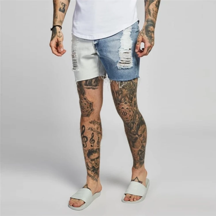 Damaged Jeans Shorts Men Zm602 