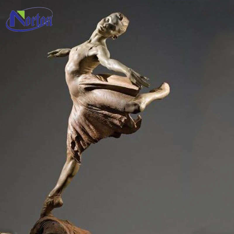 ホームデコレーション メタル バレエダンサー彫刻 ブロンズ 真鍮 踊る