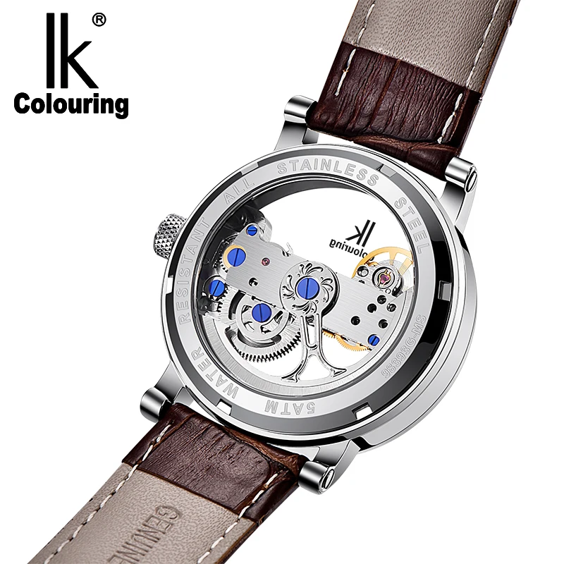 IK Colouring 98393G Self-Wind Mechanical Skeleton Watch for Men