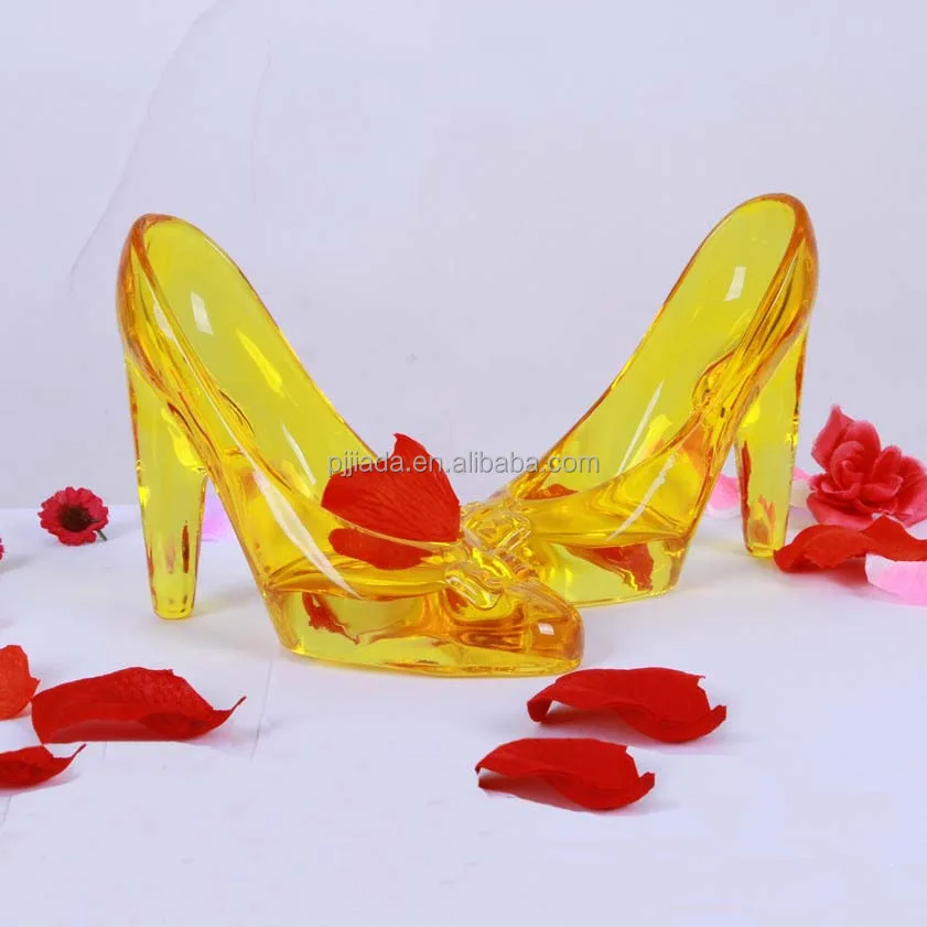 Source Crystal Shoes Cinderella Crystal Glass High Heel Shoes Craft For  Wedding Gift on m.
