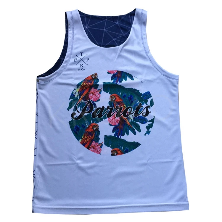 High Quality Sublimation Printed Double Layer Singlets Basketball Jersey Reversible