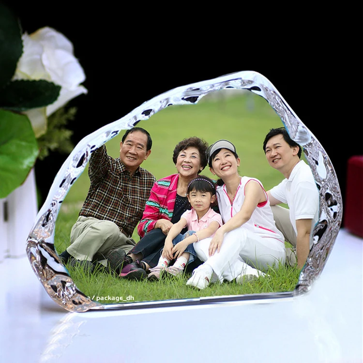 Пользовательский K9 кристалл Iceberg torphy гравировка Свадебная фоторамка для сувенирного