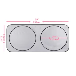 Солнцезащитный козырек с серебряным покрытием для переднего окна автомобиля двойной круглый легко раскрывается и складывается рассеивающий тепло