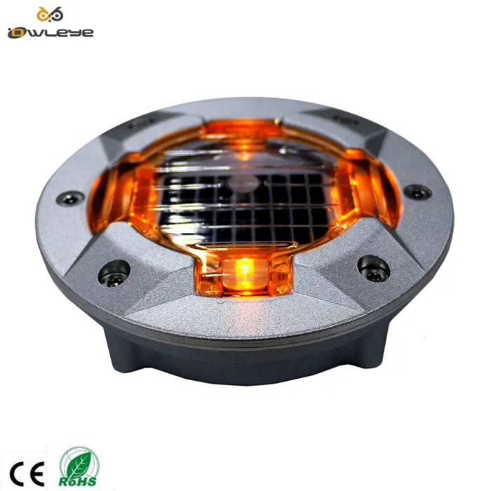 GPS Led Cat Eye  Signal Heavy Duty Embedded Underground Light Synchronized Flash Solar Road Stud