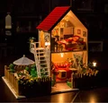 New Assembling DIY Miniature Model Kit Wooden miniatura Doll House With Furnitures for adults and lovers