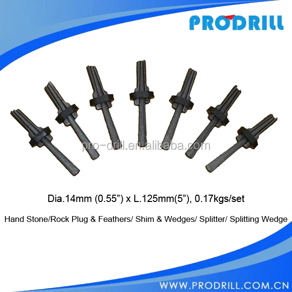 Plug and Feather Wedges Traditional Splitting Wedge and Shims Plug and Feathers for Breaking Rock