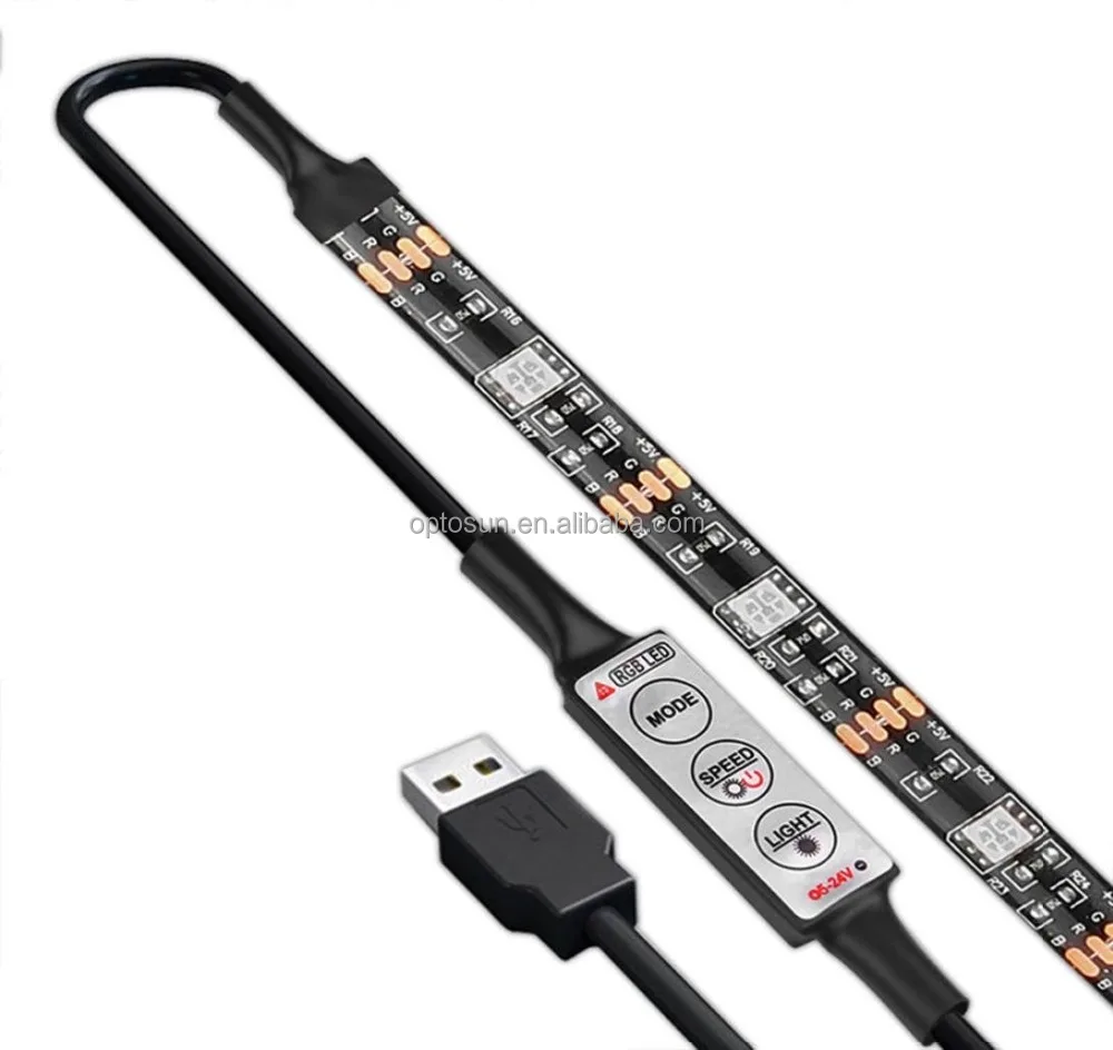 Details about   USB 24 Key Remote 5V 5050 RGB 60SMD/M LED Strip Lights Bar TV Back Lighting 