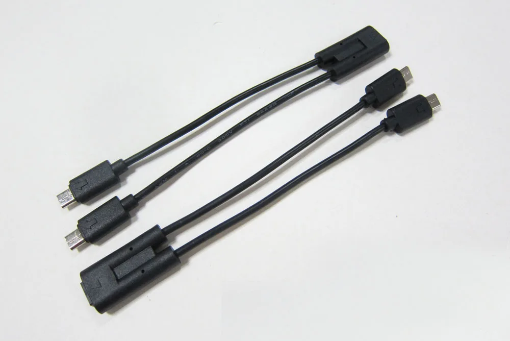 Customized Y Type Micro USB Female 1 to 2 Micro USB Male Splitter Extension Charger Cable