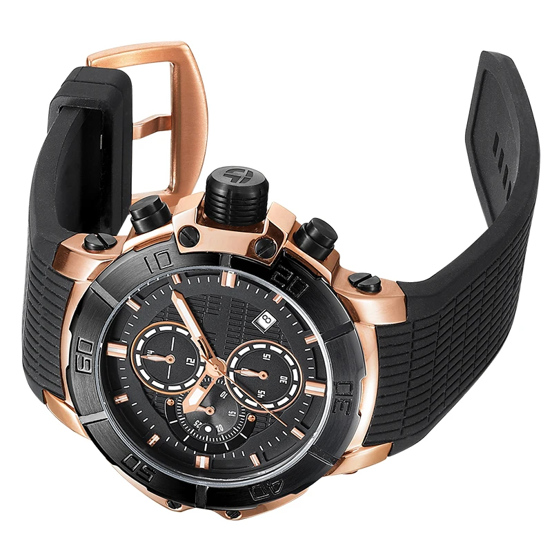 2018  Luxury Mens Sports Digital Watch Stainless Steel Back Multifunction Watch with Water Resistant