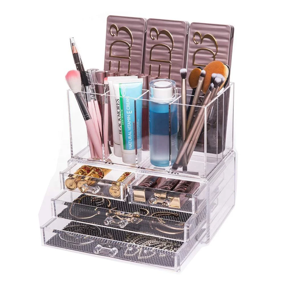 Ps Acrylic Makeup Organizer 4 Drawer Box For Bathroom Vanity Stackable Buy Cosmetic Organizer