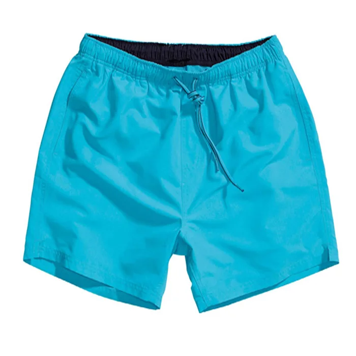 Oem Custom Swim Shorts Solid Color Mens 