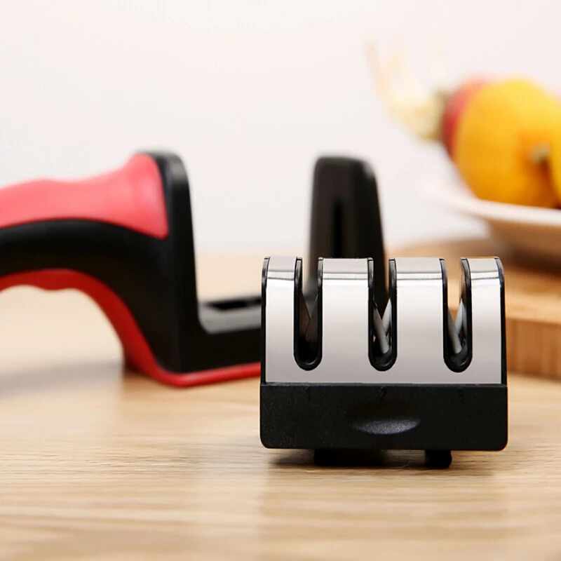 New Model Professional 3 Stages Non slip Rubber Handle Knife Sharpener