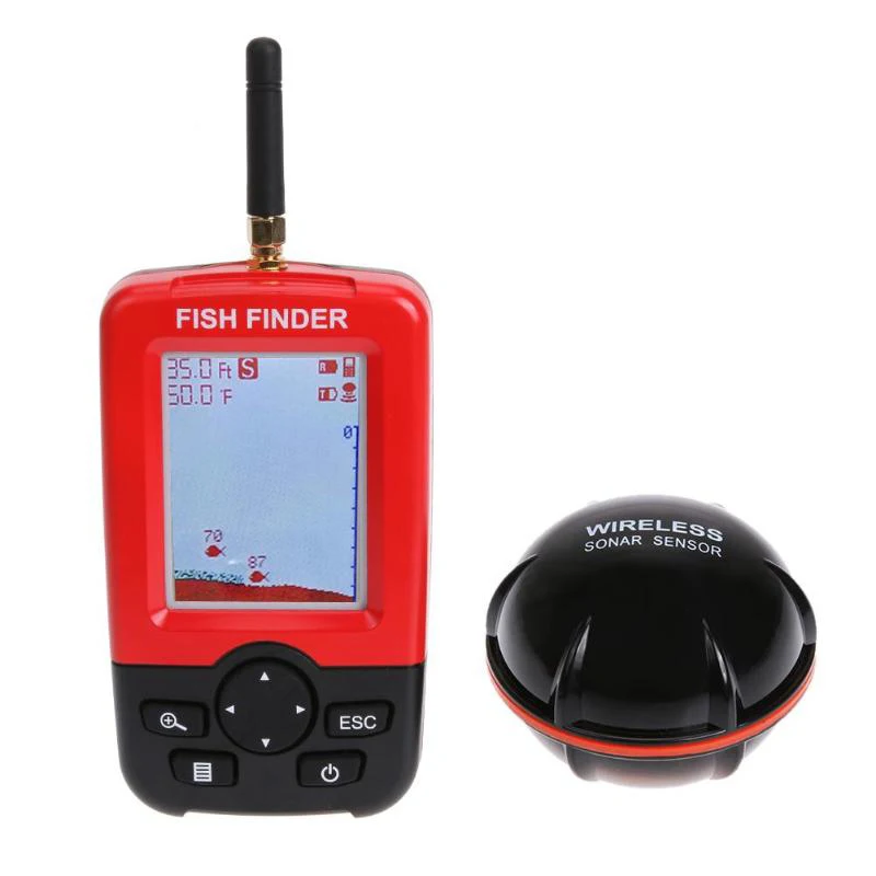 Portable 100M Fish Finder LCD Wireless Remote Sonar Sensor Fishing Helper 