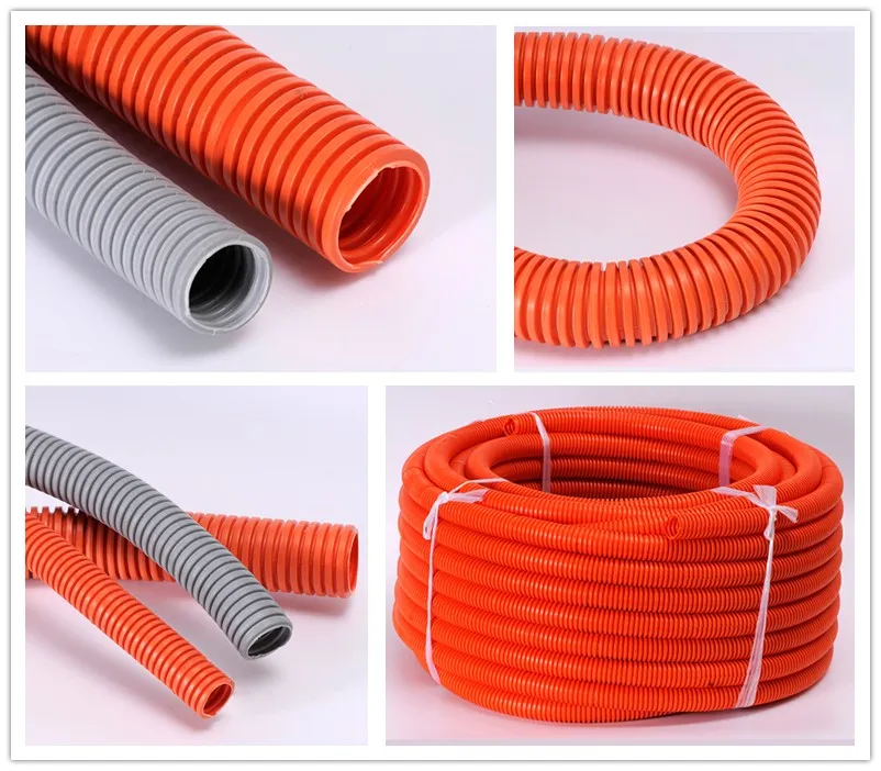 HDPE Plastic UV Resistant Electrical Flexible Orange  Corrugated Conduit With OEM Factory Direct Shipping