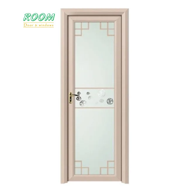 Cheap Price Latest Model Aluminium Frame Frosted Glass Waterproof Bathroom Door