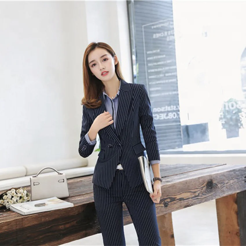 Ladies Suit Arm Design Business Blazer Women Ladies Formal Pants Suit