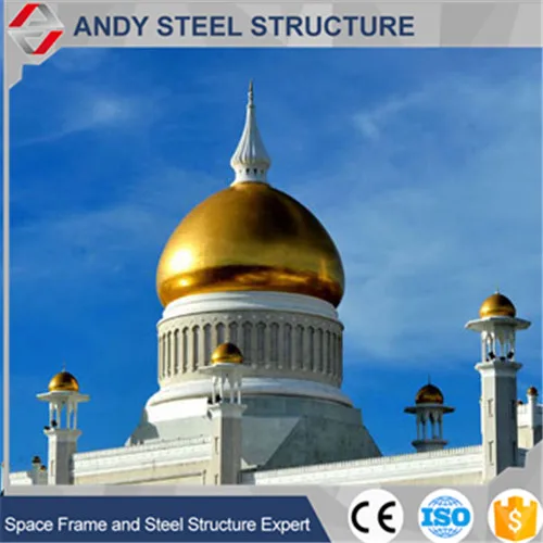 Design Steel Structure Mosque Dome Construction With Roof Material Cover