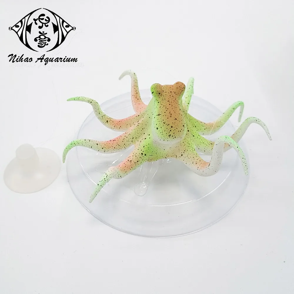 OEM Silicon Soft Realistic Octopus Floating Decorations Animal Marine Fish Sea Aquarium Ornament Fish tank Accessories