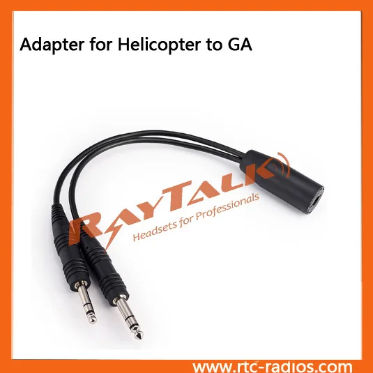 Helicopter Headset Plug To General Aviation Ga Plug Headset Adapter