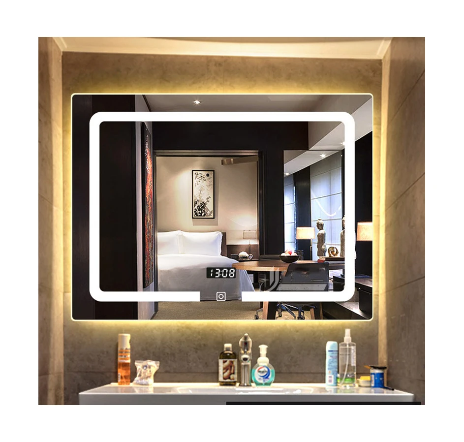 Умное светодиодное зеркало 90*150 см с функцией измерения температуры и времени запотевания для ванной комнаты