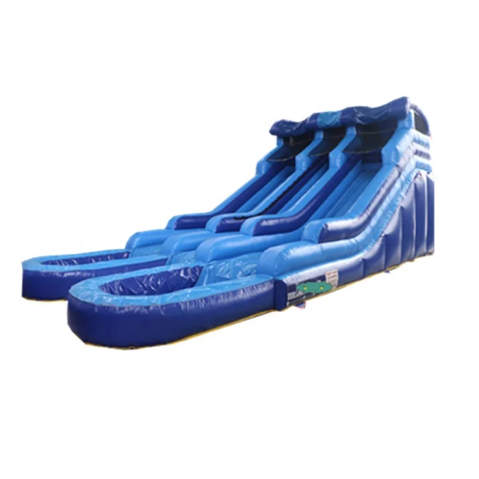Double Lanes  Inflatable Water Slide With Pool for Summer