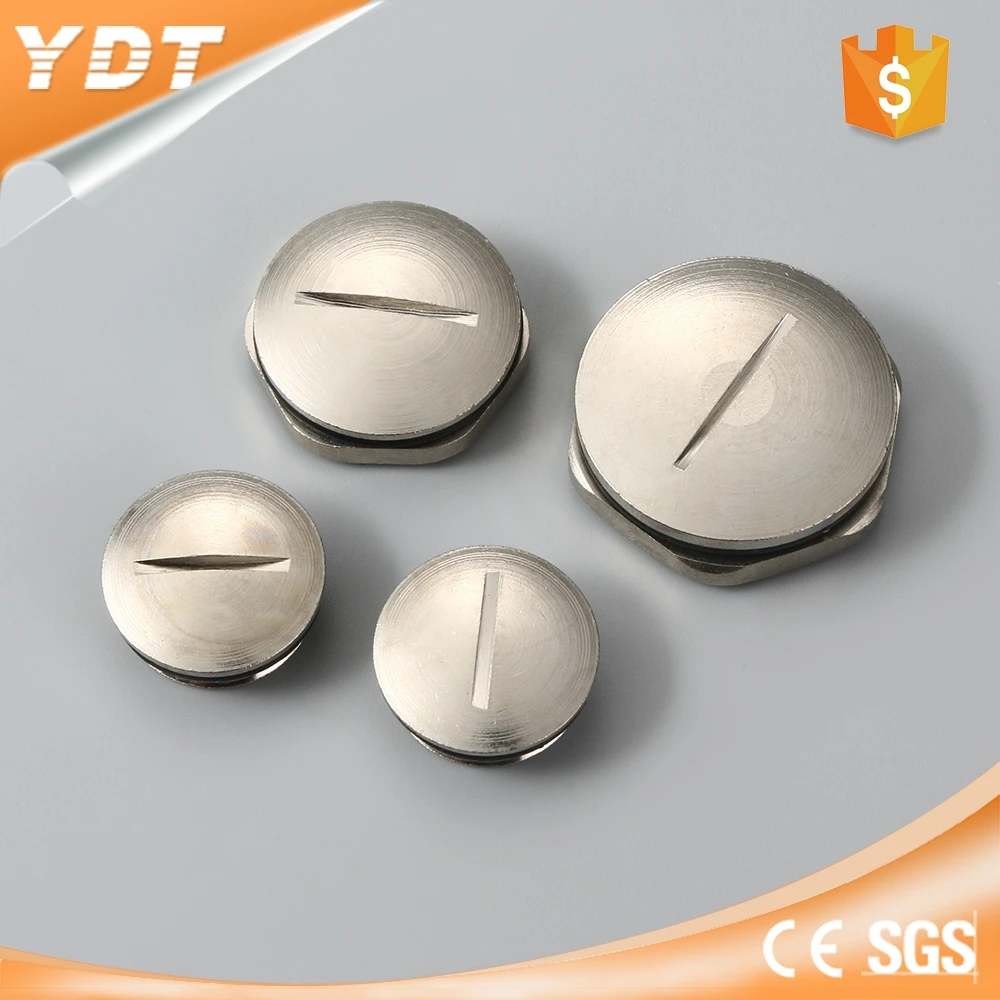 Brass Cable Plug Hexagon Screw Plug Cover Gland Blind Plugs Explosion Proof Nickel Plated Cable Glands Wiring Accessories