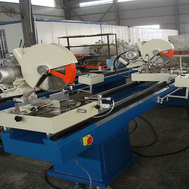 Aluminum PVC UPVC Profile Double Heads Cutting Saw Machine