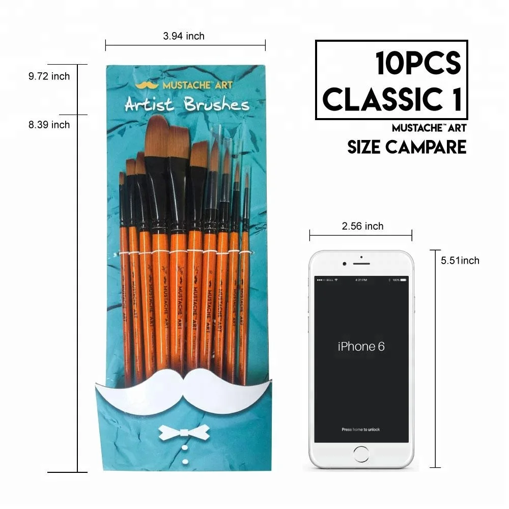 Усы 10 шт. акриловый набор синтетических кистей для оптовых продаж товары рукоделия картины художника