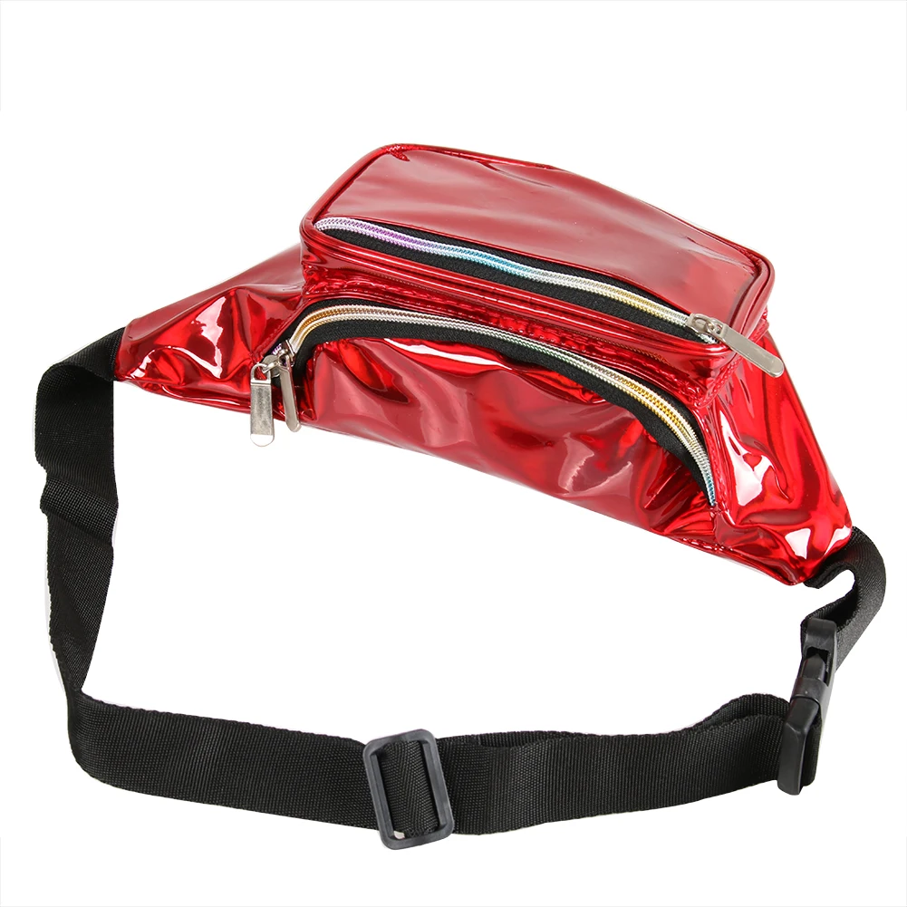 Free Sample Hot Sale Leather Fanny Pack Holographic Fashion Design Bum Bag