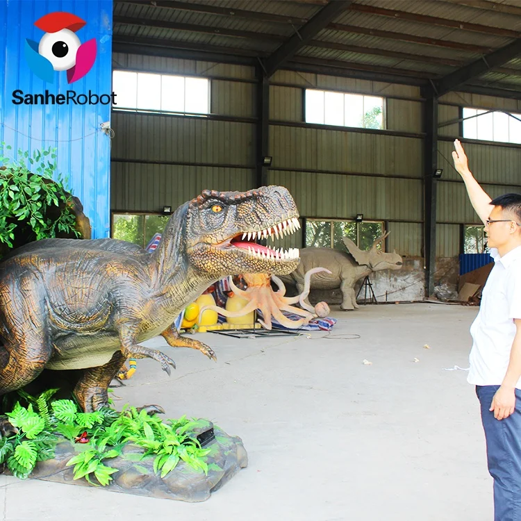 Realistic Interactive Animatronic Robotic Dinosaur for Jurassic Park Life Size Animatronic Dinosaur Models Outdoor