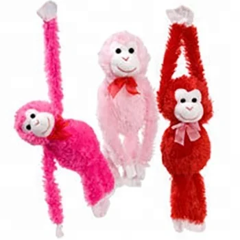 Pink/Blue/Green, Hanging Monkey Plush Fluffy Soft Toy 
