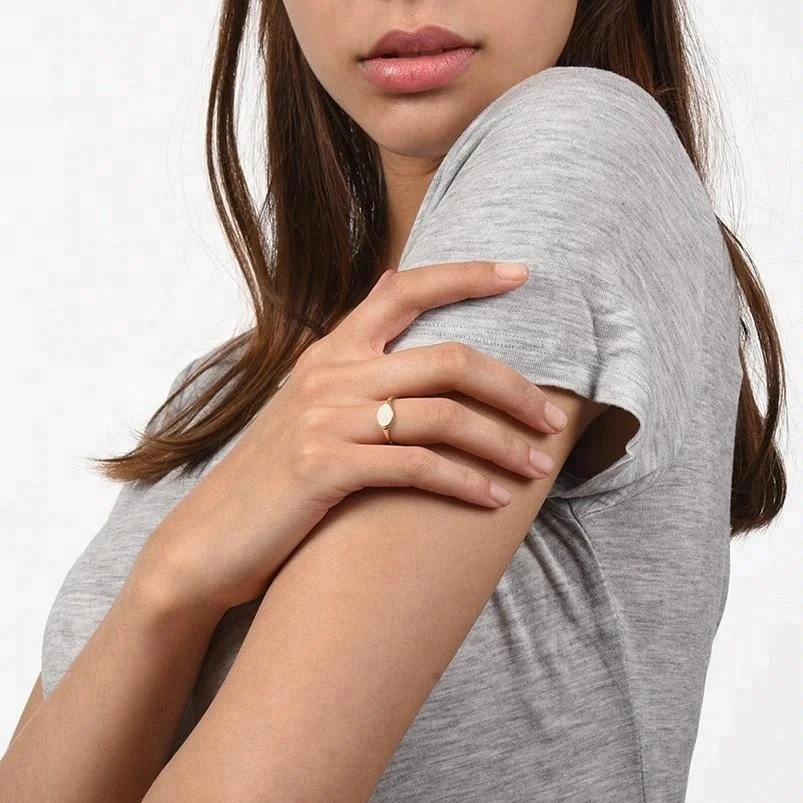 Minimalist Handmade Recycled Sterling Silver Jewellery Gold Plated Custom Blank Signet Ring
