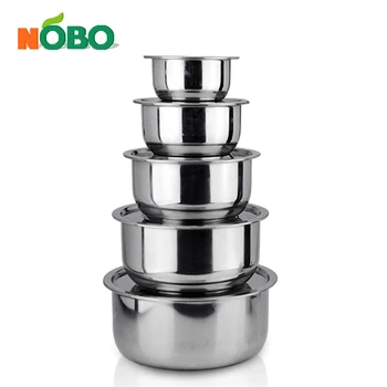 5 pcs Indian style Stainless steel stock pot cooking utensil pot set with low price