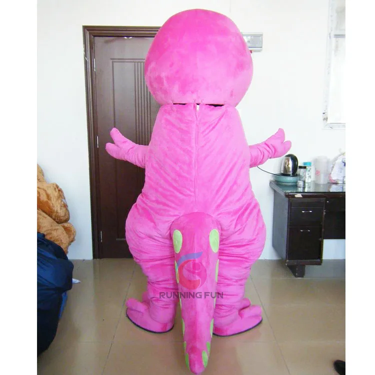 Fantasia de mascote BIGGYMONKEY™ de dinossauro roxo famoso dos desenhos  animados do Barney