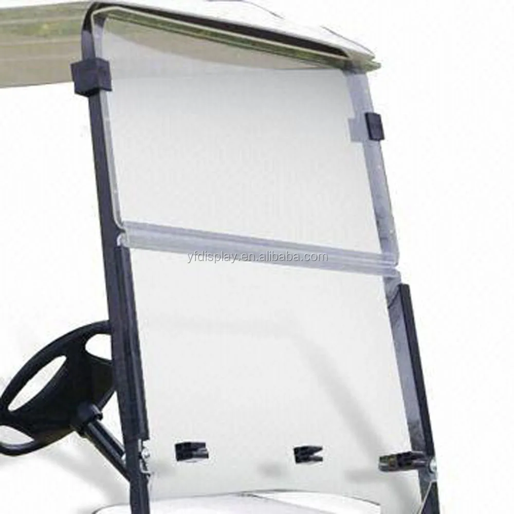 high quality clear and tinted color acrylic plastic golf cart windshield