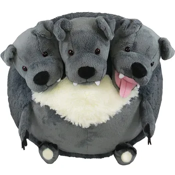 grey stuffed animal dog