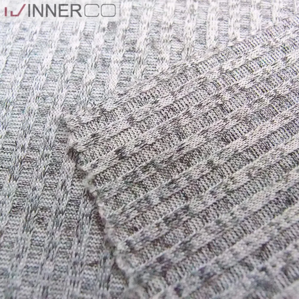 
 China supplier 4x4 rib melange knit sweater cheap fabric  