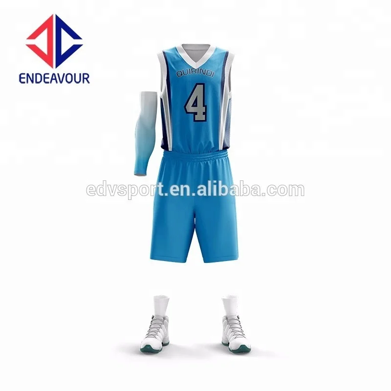 Customized Sublimation Basketball Jersey Design Color Blue