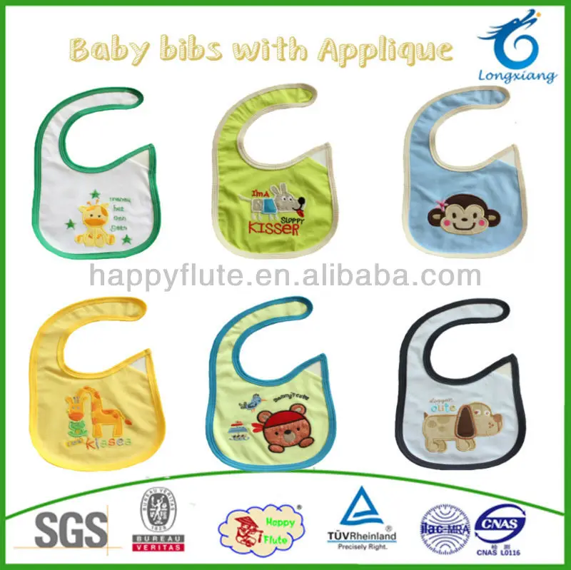 счастливы флейты специально отпечатанные аппликация ребенка нагрудники, эко- дружественных, прекрасный хлопка нагрудник