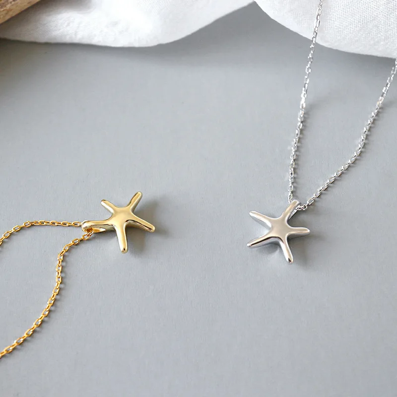 スターリングシルバーヒトデネックレス Sterling Silver Girls Dainty Oxidized Nautical 並行輸入品