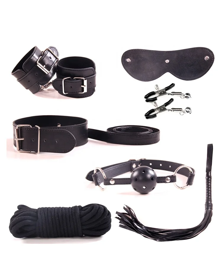 Bdsm Kits Adults Sex Toys For Sex Game Handcuffs Nipple Clamps Whip Spanking Sex Leather Bondage 